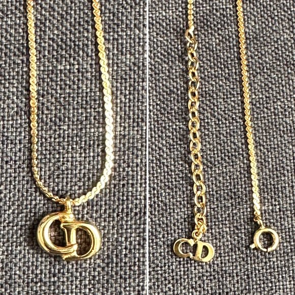 CHRISTIAN DIOR CD Logo Clip-On Earrings and Necklace Set (UNUSED) - Picture 10 of 13